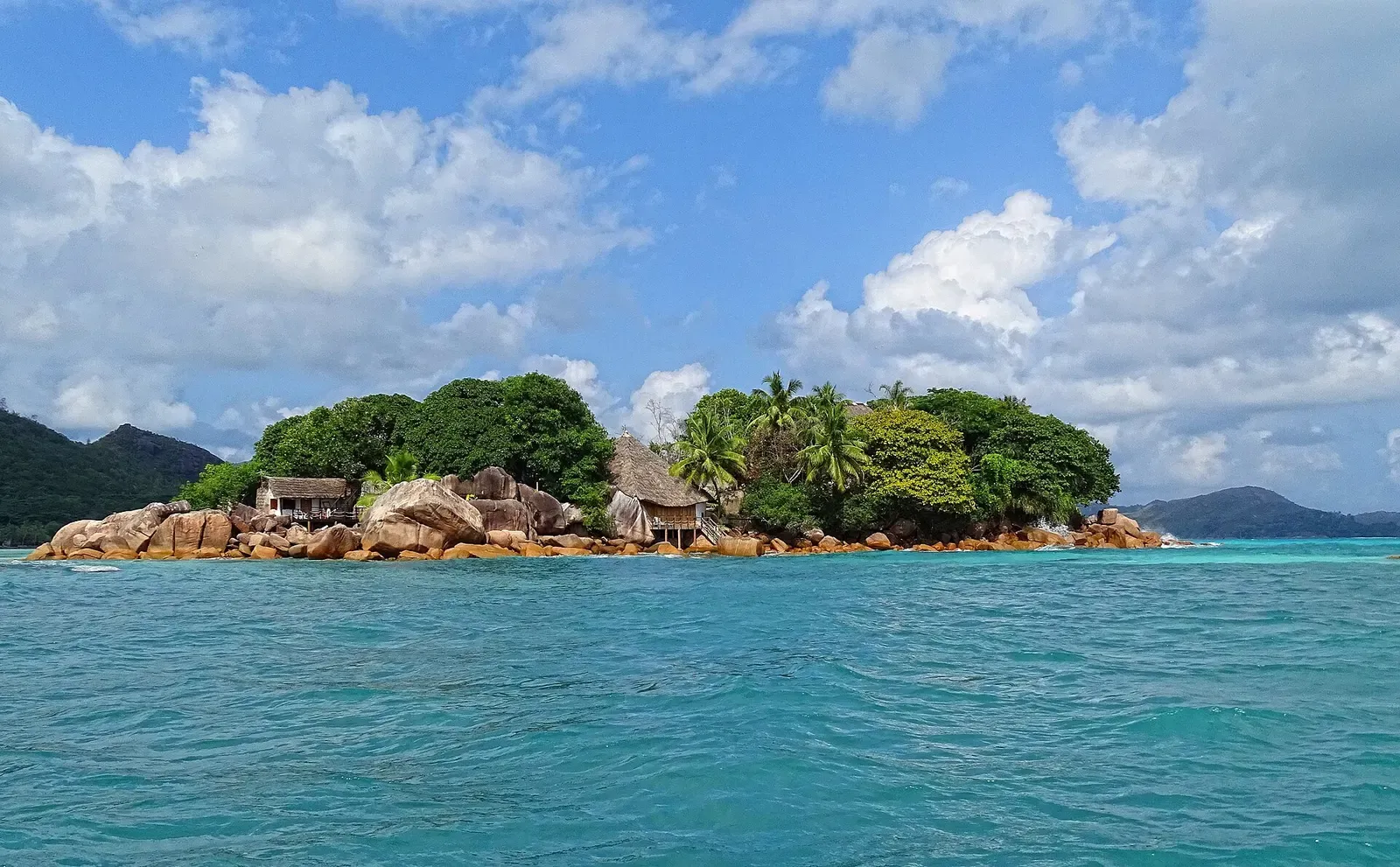 The small granite islet of Chauve Souris just off Praslin